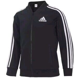 Adidas Replenish Tricot Bomber Zip Girls’ Jacket – Size Medium (10-12) – Black